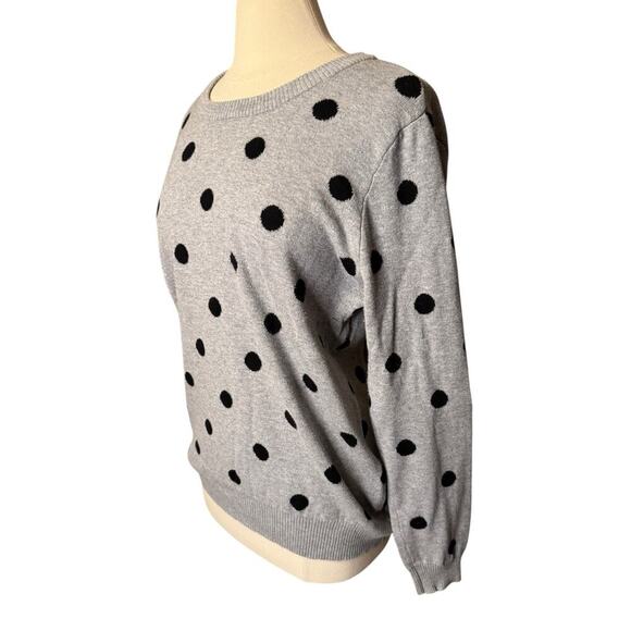 41 Hawthorn Gray Black Polka Dot Pullover Sweater Size XL Capsule Wardrobe - Picture 2 of 6